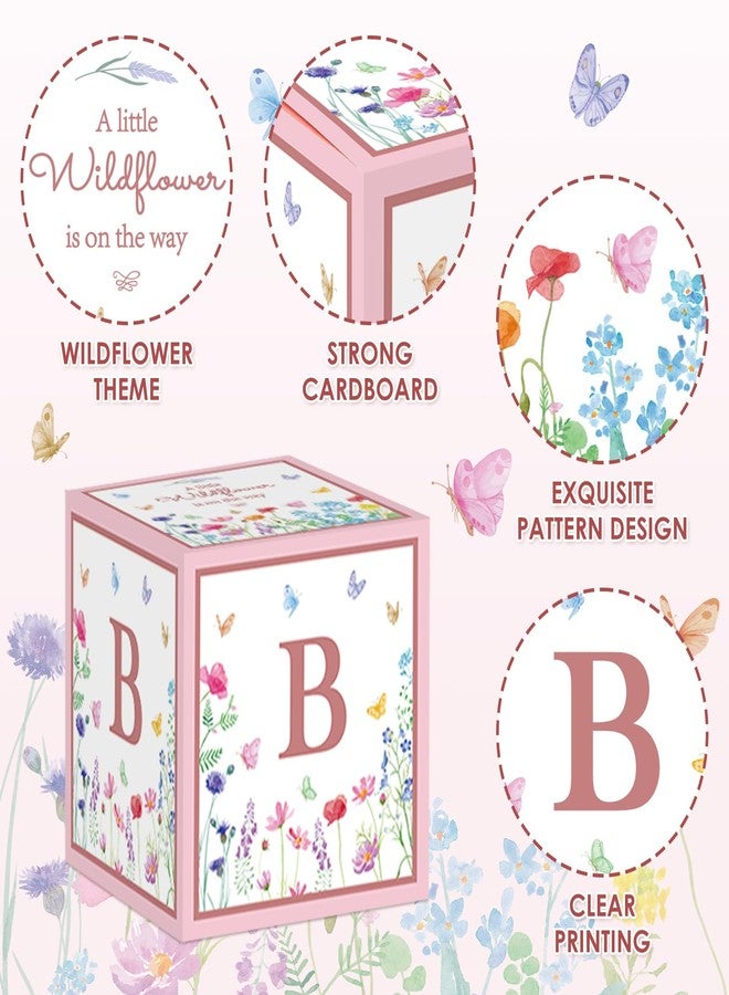 Teeloray Wildflower Baby Decorations for Girl - Floral Baby Boxes with Letters, 4pcs Balloon Boxes, Blocks for Gender Reveal, Birthday Party Backdrop, Centerpieces - Pink - Image 4